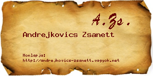 Andrejkovics Zsanett névjegykártya