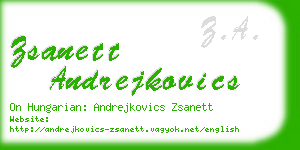 zsanett andrejkovics business card